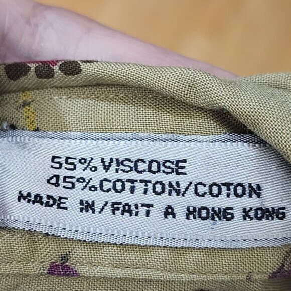 Avant Steel Beige Artsy Colorful Abstract Printed Button Front Shirt - Picture 5 of 5